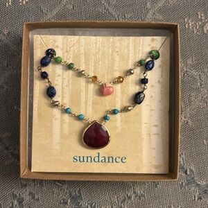 Sundance beaded gem necklace